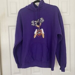 Foot Locker Hoodie Women Medium Purple Anime Graphic One Eye Girl Pullover